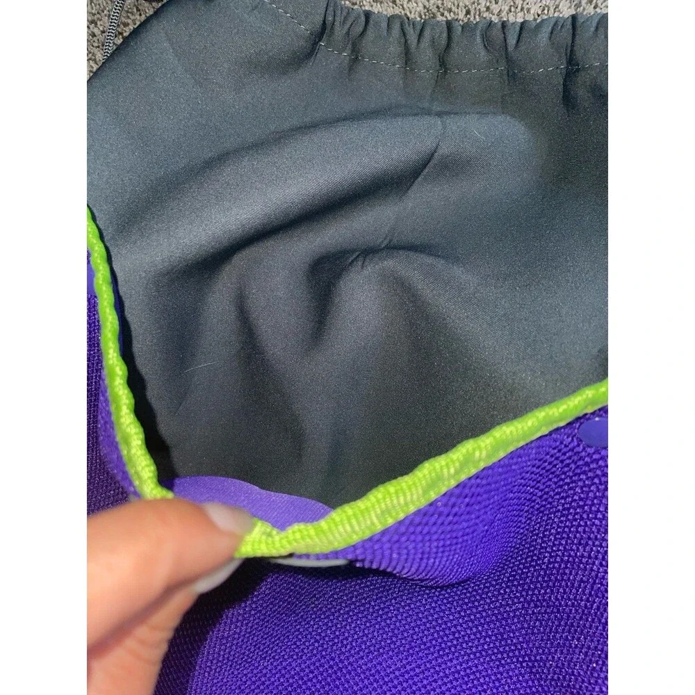 Rodan + Fields Drawstring Backpack Purple Green Gray Gym Cinch Sack Bag NWOT